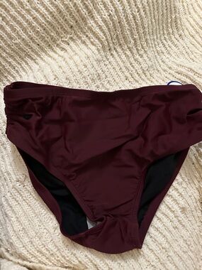 Swimsuits For All Women's Burgundy Bikini Bottom